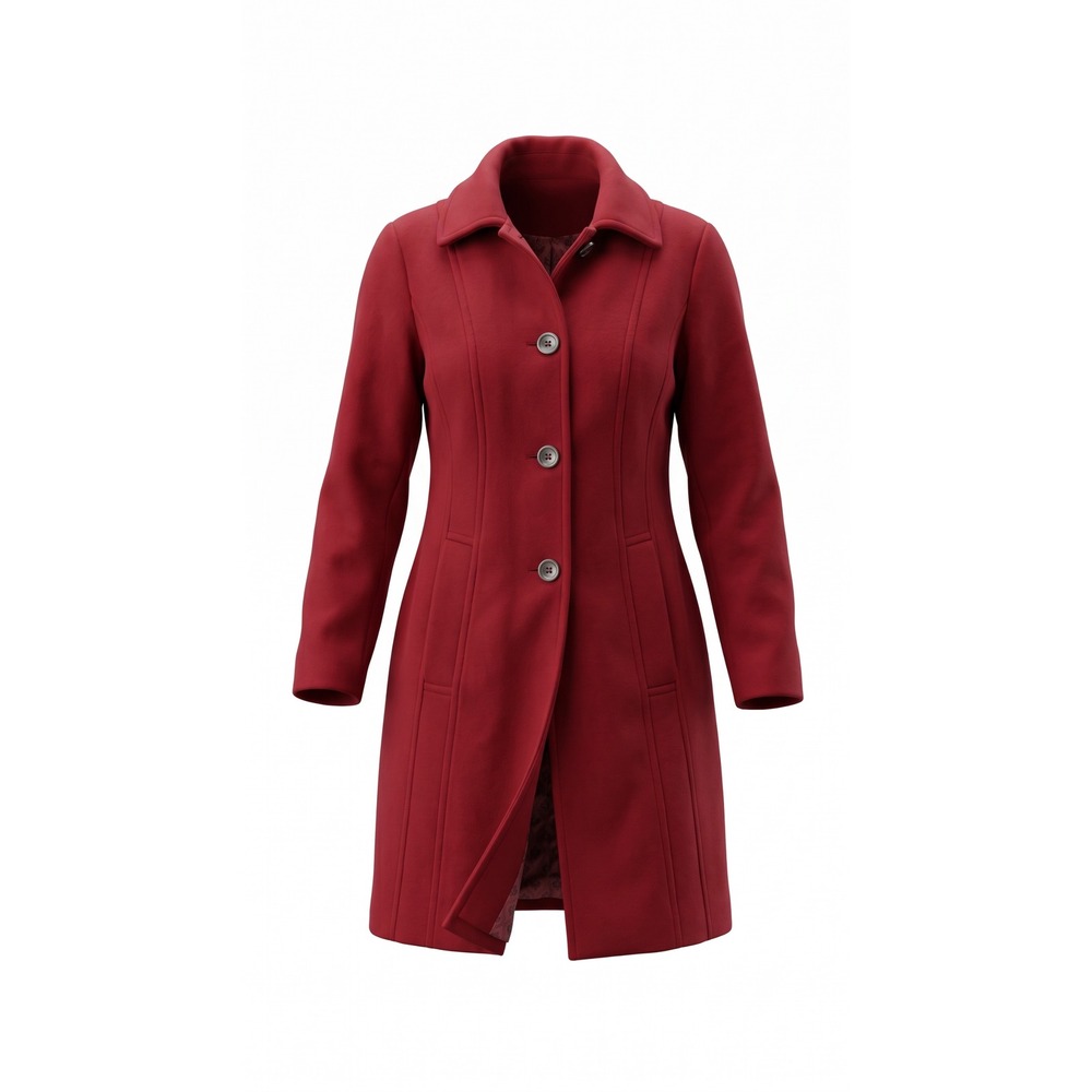 Anne Klein Red Wool Cashmere Blend Button Front Coat Womens Plus Size 22W